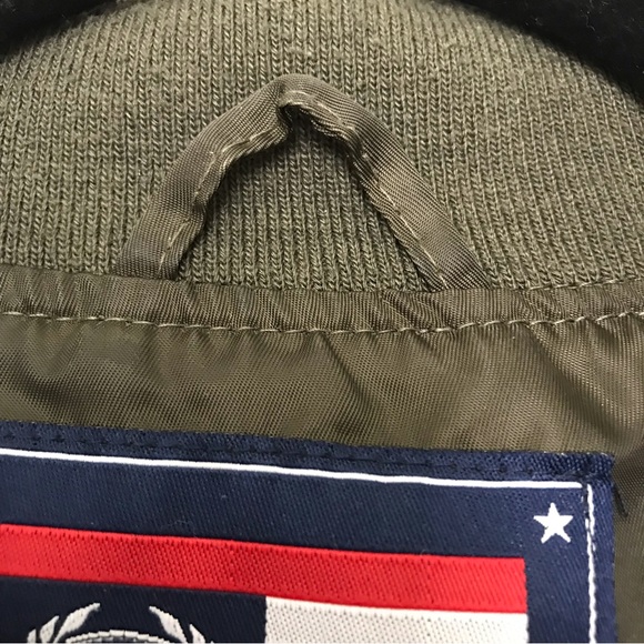 Phat Farm Vintage Style Flight Bomber Jacket Green, Size Large - Picture 8 of 14